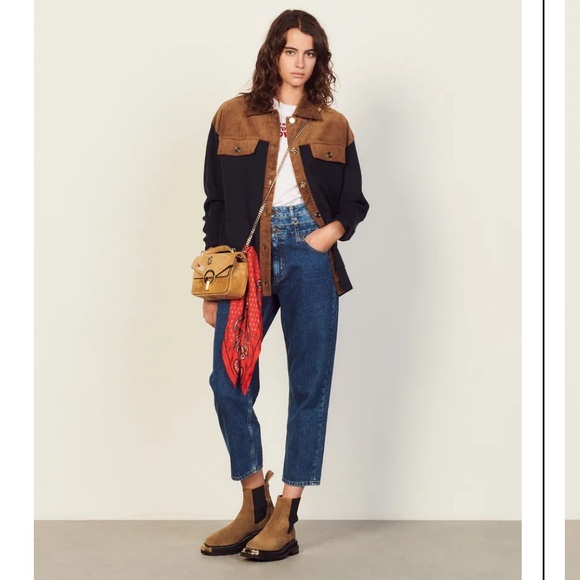 Sandro Jones Mixed Media Jacket - Picture 3 of 9